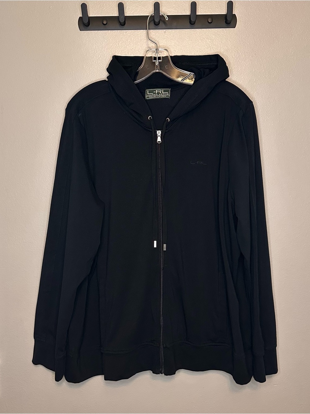 Lauren Ralph Lauren Black Full-Zip Hooded Sweatshirt